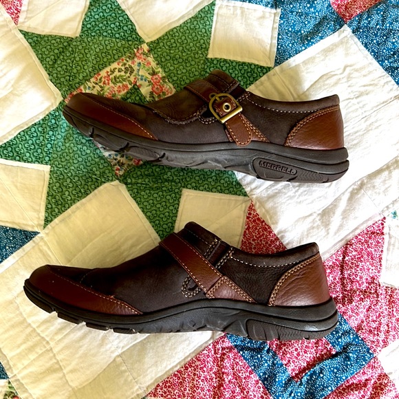 Merrell brown women’s slip on loafer style shoes size 8.5 -EUC - Picture 3 of 7